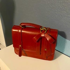 Ecosusi Small Red Satchel Bag with Bow